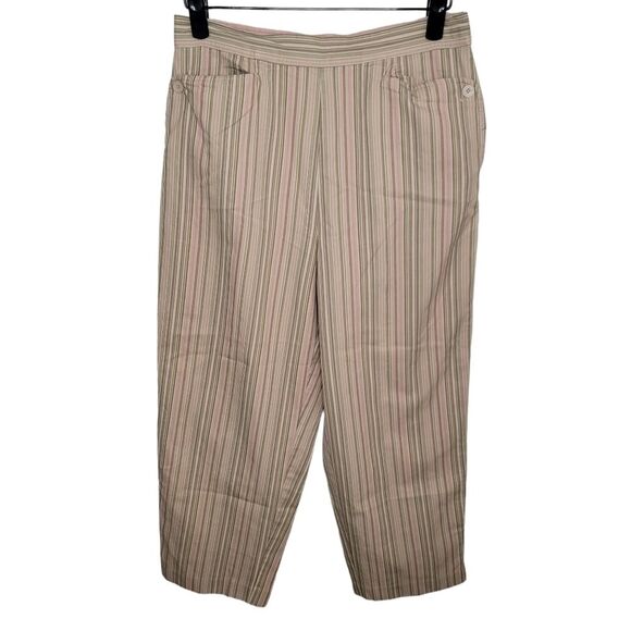 Talbots high waist striped cotton cropped capri pants size 10 - Picture 1 of 7